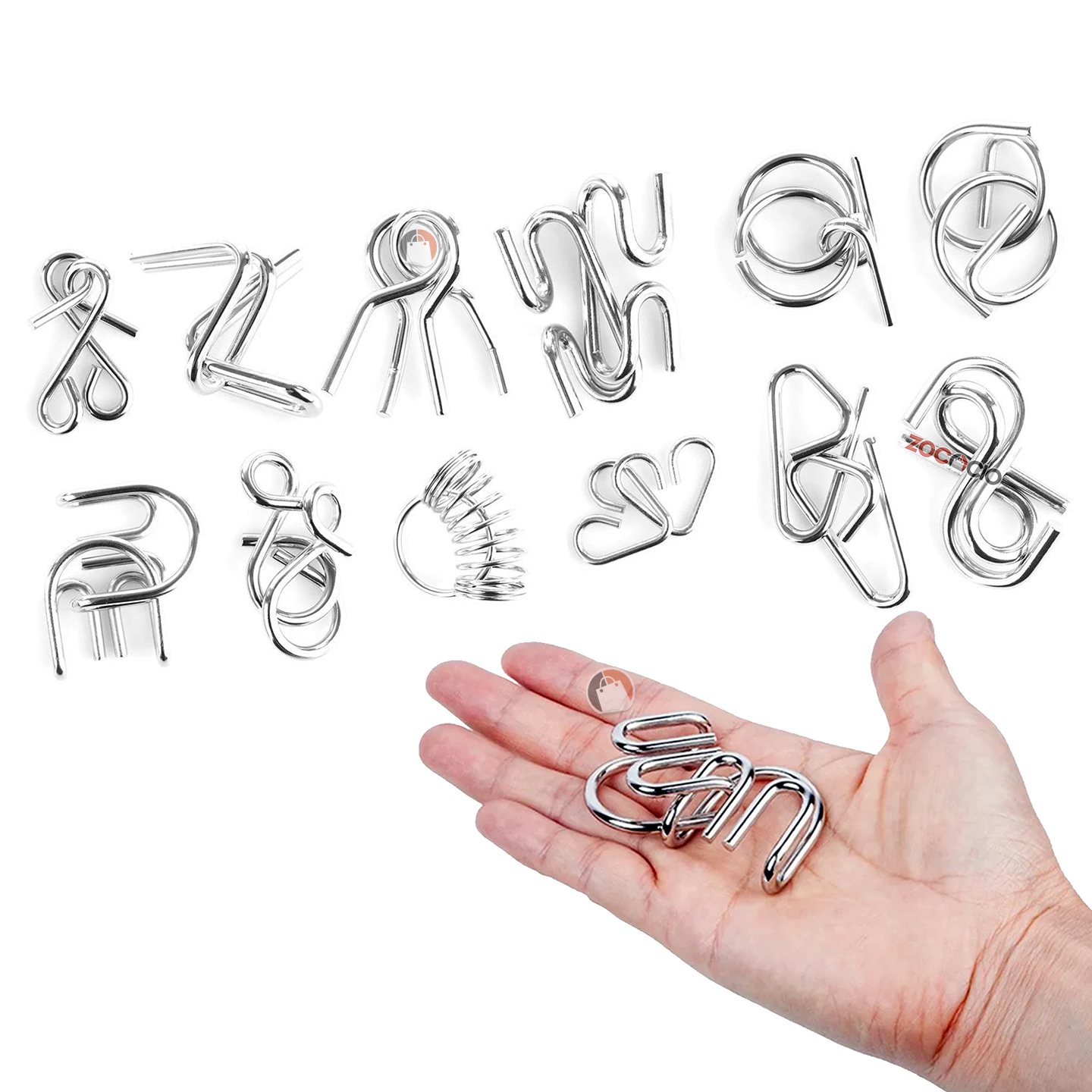 Rompecabezas Metal Puzzle 20 Pcs Iq Test